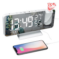 Reloj Digital LED para mesa, despertador electrónico de escritorio, Radio FM, proyector de tiempo, función de repetición, alarma - details 6