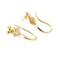 Latón color oro de 18 quilates, compatible con cuentas de medio agujero con ganchos de medio pasador para pendientes, joyería de alta calidad, accesorios para manualidades. - details 37