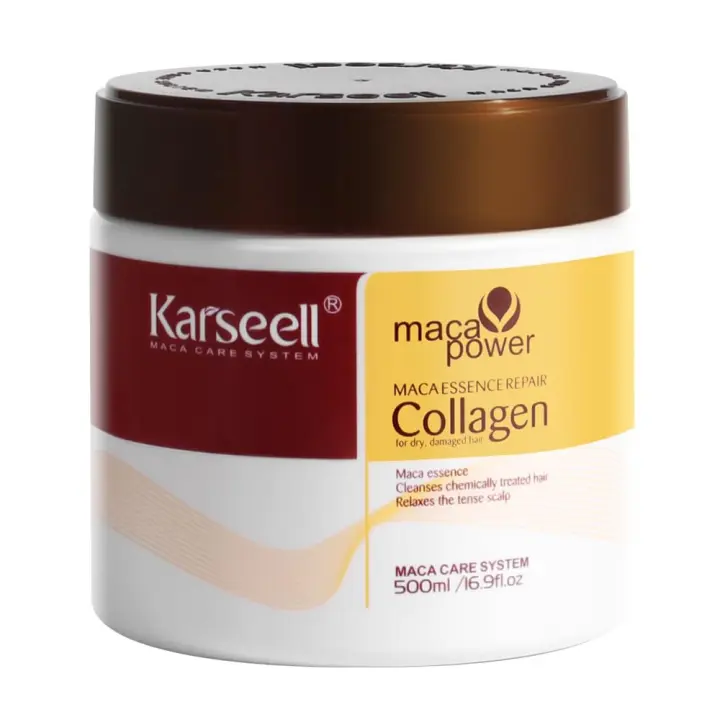 Karseell Treatment Deep Repair Conditioning Aceite de argán Mascarilla de colágeno Esencia para todo tipo de cabello seco y dañado 16.90 oz 500 ml - 1