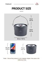 Widesea-Olla colgante para acampar, utensilios de cocina para exteriores, vajilla de bombeo para 4-6 personas, Picnic, turismo - details 1