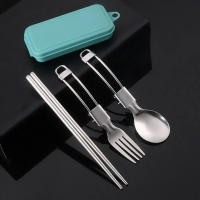 Cuchara de Vendaje de Acero Inoxidable 304 Creativa Utensilios de Comedor Portátil para Exteriores Cuchara Plegable de Viaje Gear de Camping - details 3