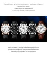 Reloj de Lujo para Hombres de Cuero Genuino Automático, Resistente al Agua, Funcional con Tres Ojos, Estilo Empresario - details 4