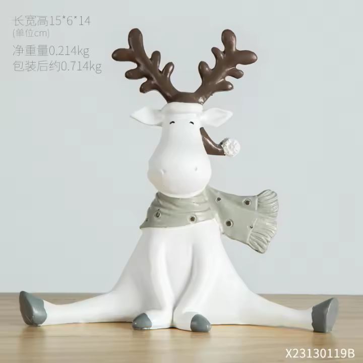 Ciervo dividido de dibujos animados para niños, ciervo de resina, adorno de tienda de ropa, decoración creativa suave para regalos de navidad - 1
