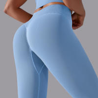 Hamidou-pantalones de Yoga sin costuras para mujer, ropa deportiva de Fitness, Leggings de cintura alta, pantalones de ejercicio para correr, 11 colores - details 51