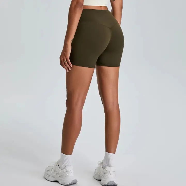 Pantalones cortos deportivos de cintura alta Control del vientre Hip Lift Ropa deportiva Pantalones cortos de yoga para mujer - 1