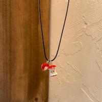 Lindo collar con colgante de perro con globo de frijol rojo para mujer 2025 nuevos accesorios de cadena de suéter de gama alta de primavera y verano - details 6