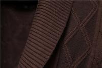 Cárdigan de algodón Argyle para hombre, cárdigans informales de un solo pecho de Color sólido para negocios, suéter de moda de invierno para hombre - details 9