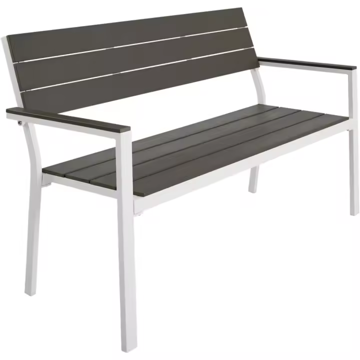 Taburete Moderno de Jardín para Dos Personas Estructura de Aluminio Resistente - 1
