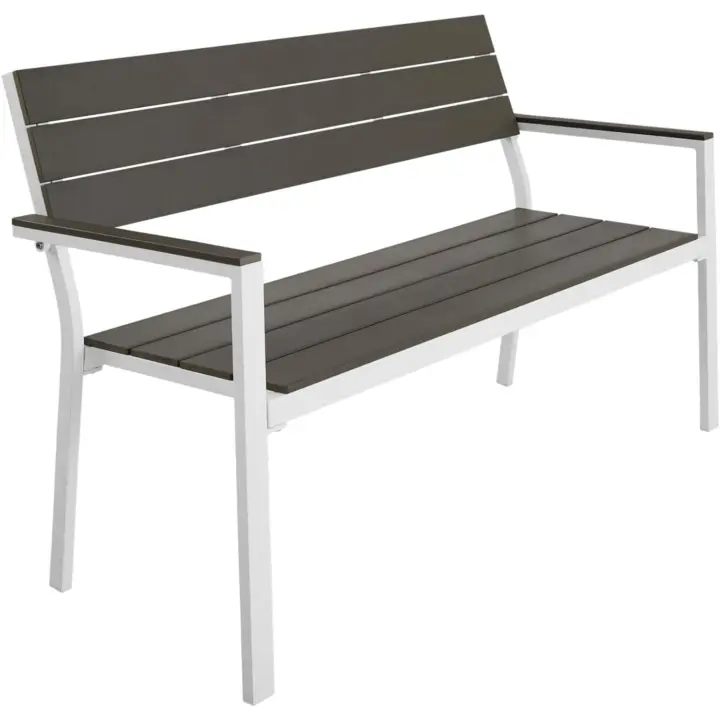 Taburete Moderno de Jardín para Dos Personas Estructura de Aluminio Resistente - 1