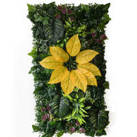 HUATIAN Pantalla de Pared de Hierba Artificial 50cmX100cm Decoración de Habitación Tropical - details 1