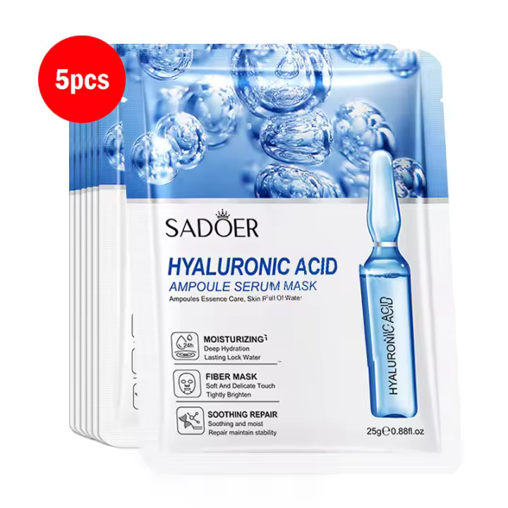Mascarilla Facial de Hidratación y Reafirmación de Piel SADOER 24K Oro 5/10pcs - 1