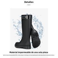 Botas de Lluvia de Tacón Alto Impermeables Zapatos de Invierno Cálido para Mujeres con Boca Ancho - details 15