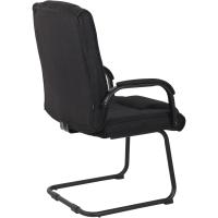 Tapizada En Tela & con Base De Metal I Silla De Conferencia con Reposabrazos, Color:Negro/Negro - details 4