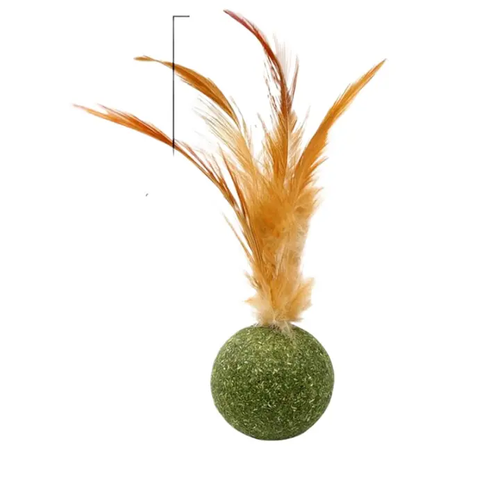 Juguete Natural para Gatos Catnip en Bolas de Pluma Diversión Interactiva para Gatitos - 1