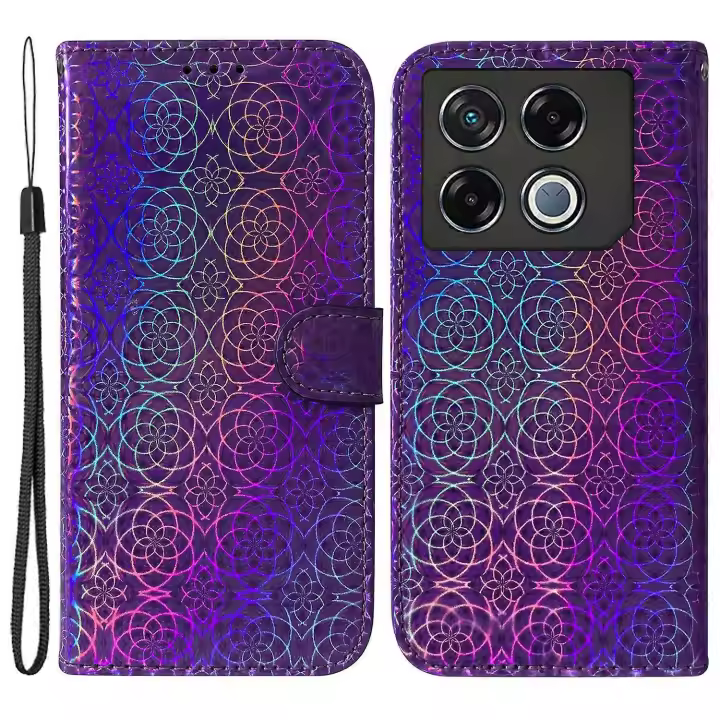 Para Infinix GT 20 Pro 5G Funda de teléfono de cuero con flores deslumbrantes con tapa y soporte para libros - 1