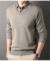 Suéter a cuadros para hombre, jersey de lana, ajustado, elegante, de lujo, falso, de punto, de dos piezas - details 21