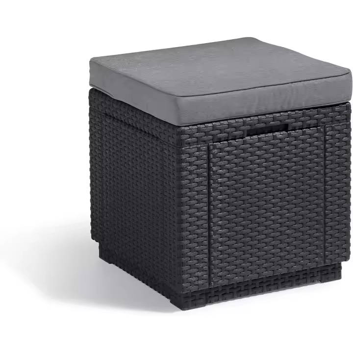 Cube w Taburete, gris grafito/gris (Cojín POLY Algodón) - 1
