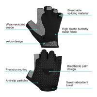 Guantes de ciclismo transpirables antideslizantes de medio dedo para hombres y mujeres, manopla de gimnasio, Fitness, deporte, entrenamiento - details 6