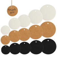 Etiquetas redondas de Papel Kraft para equipaje, tarjetas de etiqueta de precio hechas a mano en blanco, color marrón, decoración de fiesta de boda y Navidad, 100 unidades por lote - details 0