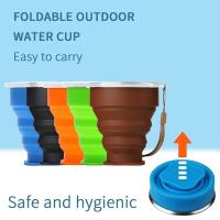 Taza de silicona para exteriores cubierta de 300 ml, suministros para acampar, taza VIE plegable portátil para senderismo y bebidas - details 7
