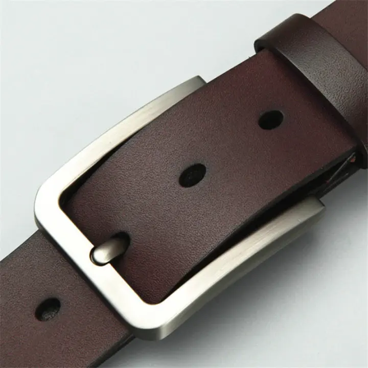 Cinturones de hebilla de Pin cuadrado de aleación para hombres, cinturones de Jeans de cuero PU de diseñador de lujo, marca famosa, ocio de negocios, nuevo - 1
