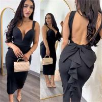 Elegante Vestido Midi con Lazo de Espalda y Volantes Perfecto para Fiestas Nocturnas, Clubes y Eventos de Moda para Mujeres - details 19
