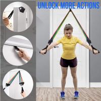 Exercise Band For Workout 11Pcs Set 150 Lbs Adjustable Elastic TPE With Handle Door Anchor Resistance Band For Men Full Set - details 2