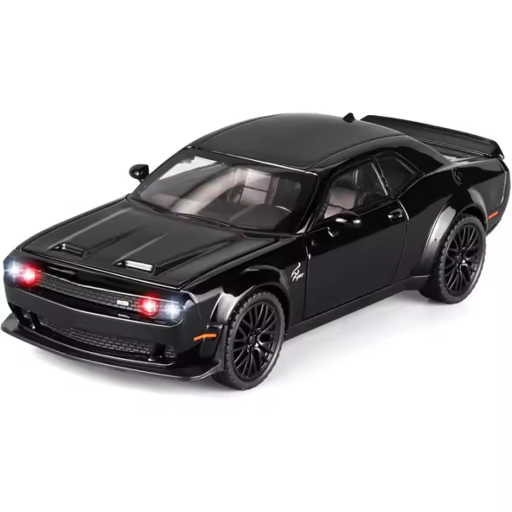 Coches de juguete para niños 1/32 Challenger Hellcat Coches de juguete de metal fundido a presión, Coche Hellcat extraíble con luz y música Coche de juguete Hellcat Coches de modelos coleccionables, para niños de 3 años + años - 1