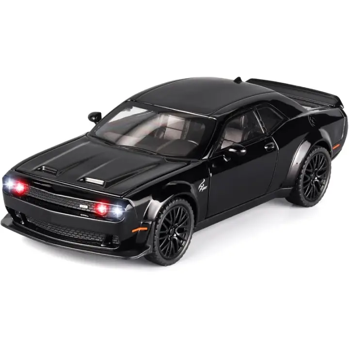 Coches de juguete para niños 1/32 Challenger Hellcat Coches de juguete de metal fundido a presión, Coche Hellcat extraíble con luz y música Coche de juguete Hellcat Coches de modelos coleccionables, para niños de 3 años + años - 1