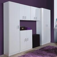 Armario Multiusos, 1 Puerta, Color Blanco, Medidas: 37 cm (Largo) x 180 cm (Alto) x 37 cm (Fondo) - details 1