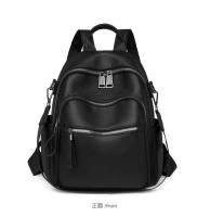 Mochila pequeña de moda para mujer, Mochila De Cuero Negro marrón simple, mini mochila de viaje informal para teléfono, regalos para niñas - details 17