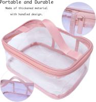 Neceser de maquillaje transparente, portátil, impermeable, transparente, para viaje, gran almacenamiento - details 1