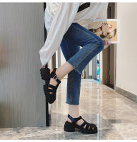 Sandalias Baotou nueva suela gruesa hueca tejida talla 4142 - details 16