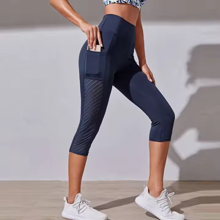 Shorts Deportivos de Cintura Alta para Mujeres Leggings Nude Levantamiento de Cadera Correr Yoga - 1