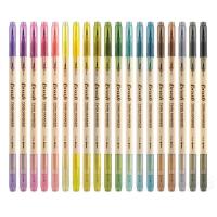Rotuladores artísticos de acuarela no tóxicos, juego de pinceles de plástico de gran capacidad, bolígrafo de colores de doble cabeza, resistente al desgaste, secado rápido - details 0