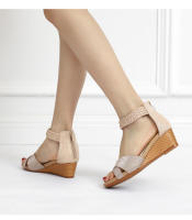 Sandalias para mujer, nuevas sandalias de verano para mujer, zapatos de verano tejidos, tacones de cuña de moda romana. - details 2