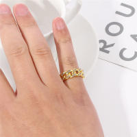 Anillo de eslabones cubanos para mujeres y hombres, anillos de Hip Hop, accesorios de dedo de Color dorado de circón, joyería Hippie de moda al por mayor - details 3