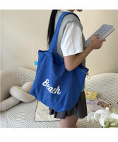 Bolso de hombro informal con estilo, bolso de lona para niñas, bolso grande para ir de compras y bolso de playa, asas cómodas, bolso de hombro ins para mujer de gran capacidad, bolso de mano, bolso perezoso de ocio literario de estilo coreano - details 6