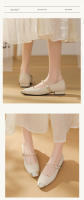 Tacones gruesos franceses de color a juego, pequeños y fragantes, solo zapatos de mujer, primavera y verano 2025, explosión Mary Jane, noche, brisa suave, tacones bajos. - details 2