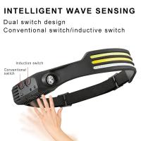 Linterna Frontal LED Potente Recargable USB Con Sensor Para Camping Pesca Y Correr 5 Modos Luz COB Ángulo De Haz 60° Impermeable - details 16