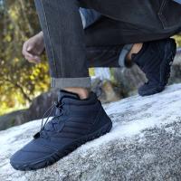 Zapatos descalzos con punta ancha para mujer y hombre, calzado minimalista forrado de piel, suela cero caída, botas de nieve cálidas para caminar al aire libre, Invierno - details 6