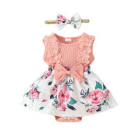 Vestido de Encaje triangular Sin Mangas Para Bebé Niña, ropa de cuerpo, Cinta Para El Pelo, 0 a 1 Años, 2024 - details 1