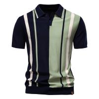 Polo de malla a rayas para hombre, para tela transpirable de alta calidad, Polos informales elegantes para hombre - details 1