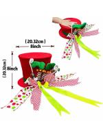 Decoraciones navideñas populares, sombrero de copa de árbol de Navidad, lazo de caramelo plegable compresible, estrella superior de árbol - details 4