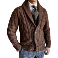 Suéter de Lana Gruesa con Tapa Abierta Chaqueta Cálida Casual para Hombres Moda en Cardigans - details 13