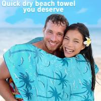 Una toalla de playa súper grande antiarena de fibra ultrafina con estampado de doble cara para adultos - Accesorio de playa de gran tamaño de secado rápido, viajes, piscina, yoga, artículo esencial de manta de camping, artículo ligero imprescindible, rega - details 2