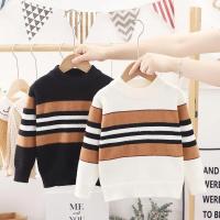 Suéter de Punto a Rayas de Moda para Niños Otoño-Invierno 2024 Ropa Cálida para 2-6 Años - details 0