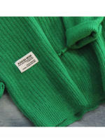 Hooded long women autumn winter solid knitted pullovers warm loose casual knitwear jumper - details 5