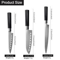 Cuchillo de cocina japonés Santoku, utensilio de acero inoxidable para tallar, Santoku - details 5