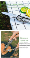 Cuchillo Plegable de Acero Inoxidable 420 con Bolsillo Multifuncional Portátil con Tenedor y Cuchara para Supervivencia al Aire Libre y Camping Herramientas de Mano Desmontables - details 3